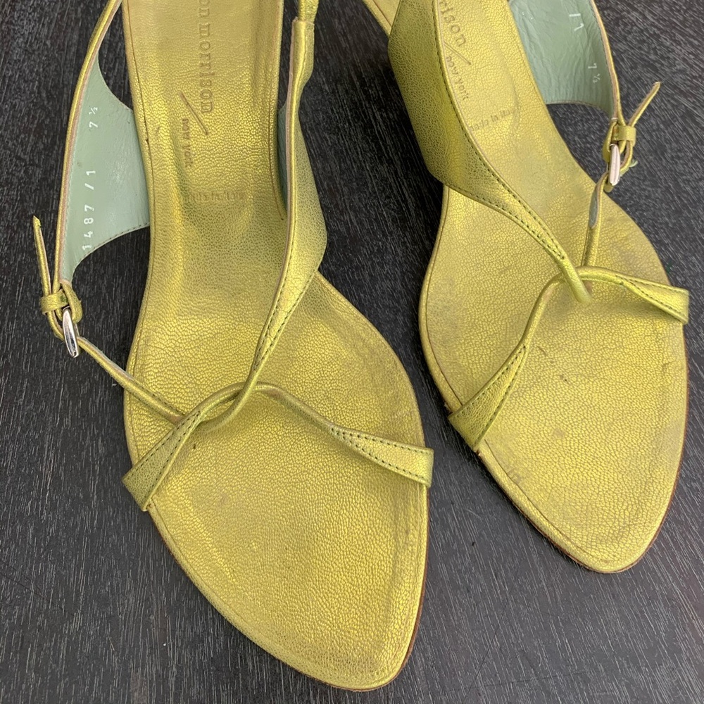 Citron yellow kitten heels